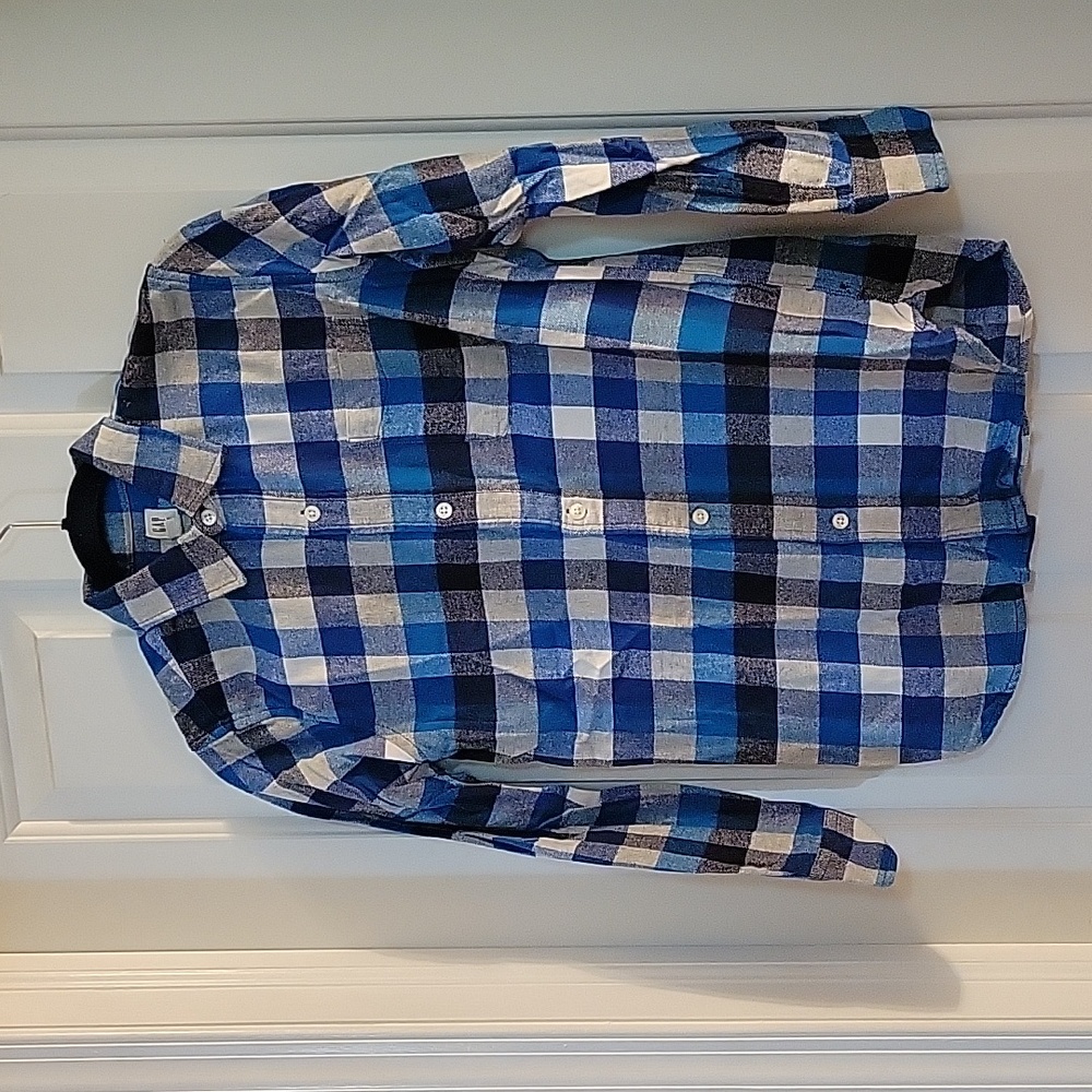 Gap blue plaid flannel xl/12